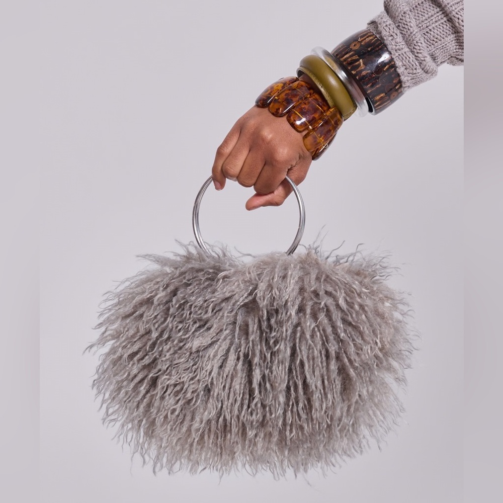 Jaded London Haka Mongolian Faux Fur Handbag